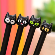 Load image into Gallery viewer, 4PCS/lot Black Cute Cat Gel Ink Pen